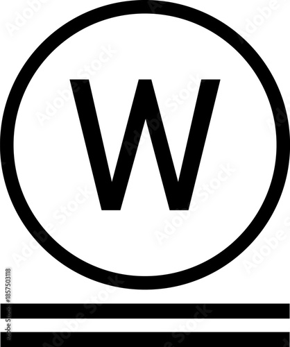 Gentle cycle. A circle with two lines and the letter W inside. Professional wet cleaning only. Garment labeling. Warning symbol. Information on the garment label.