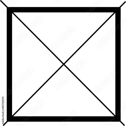 Crossed out empty square. Do not tumble dry. The empty square symbol indicates that tumble drying and mechanical drying are prohibited. Information on the garment label.