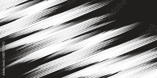 Dynamic Black And White Abstract Brush Streaks Pattern For Bold Graphic Backgrounds