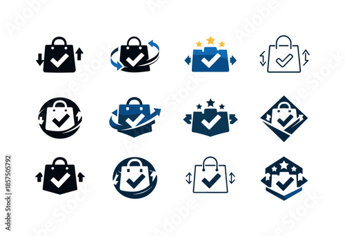 Online Review Icons. Impact of online reviews and customer feedback on trade. Icon set. Set Logo of impact of online reviews and customer feedback on trade: