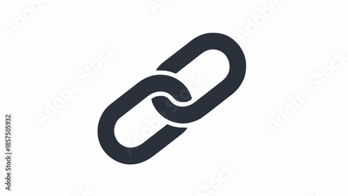 Link Chain Icon – Connected Links Symbol for Hyperlink, Connection, Network, or Partnership. Minimalist Vector, Editable Stroke, Black Outline on White.