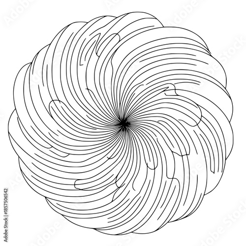 Elegant crochet swirl, minimalist line art | Clean, isolated vector art for creative projects.