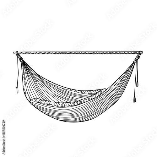 simple, elegant crochet hammock | Clean, isolated vector art for creative projects.