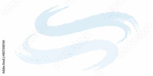 Abstract light blue brushstroke on a plain white background minimalist design