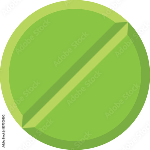 Green circle with diagonal line