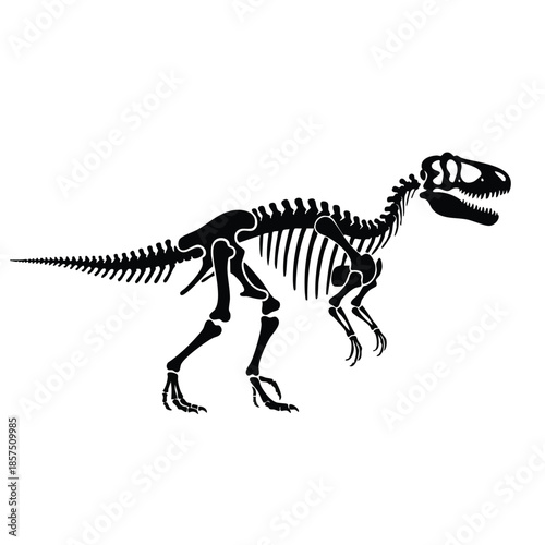 black silhouette of dinosaur skeleton