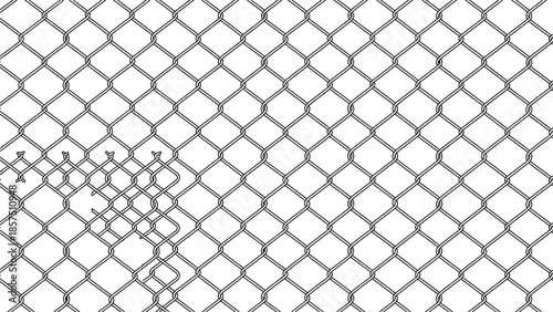 Close-up of chain link fence on white background