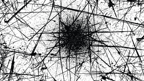 Dark grunge texture with black scratches and splatters