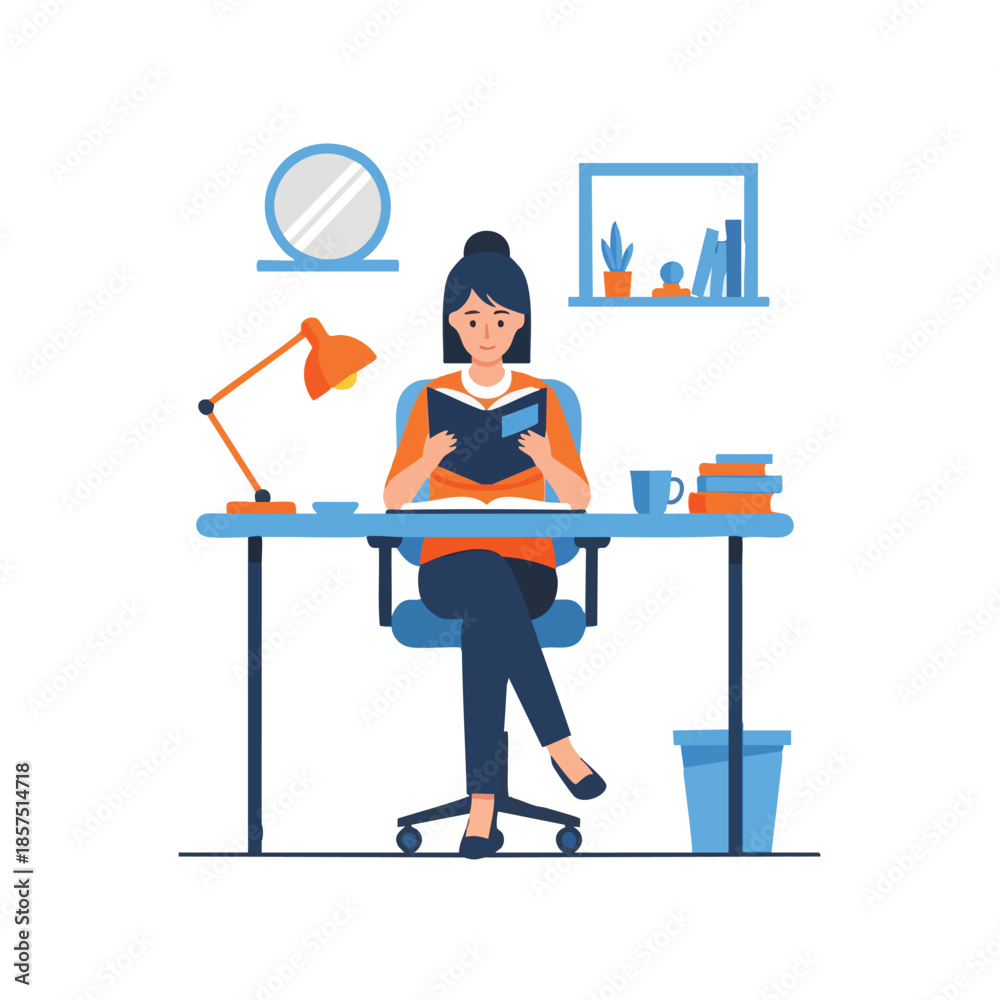 Fototapeta premium a woman is reading a book