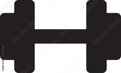 Black dumbbell on white background simple weight exercise