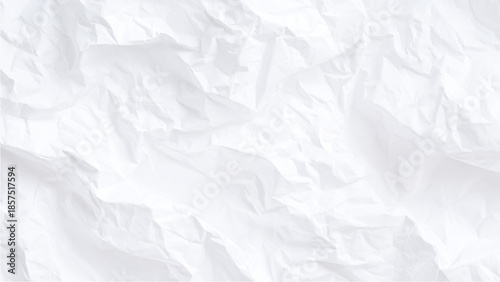 Crumpled white paper texture background with creases and folds