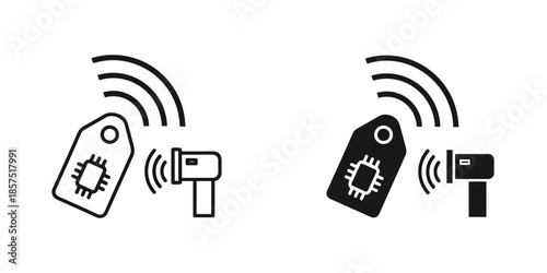 R F I D Tags Communicating with Scanners in Black and White