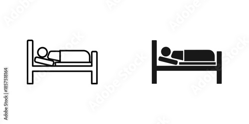 Two People Lying on Beds in Different Styles person