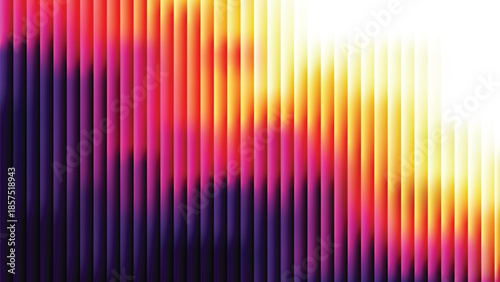 Glass ripple texture with dark gradient background and lilac light streaks. Futuristic distortion, moody abstract glow, reeded vertical blur. Vector illustration