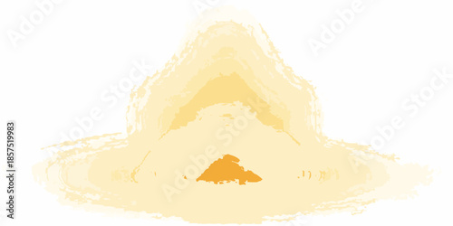 Abstract yellow and orange watercolor splash resembling a flame or flower