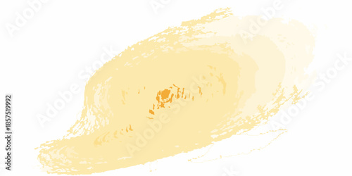 An abstract yellow brushstroke with textured gradients and a soft appearance