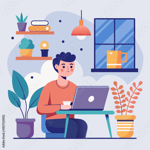 Man working at home office