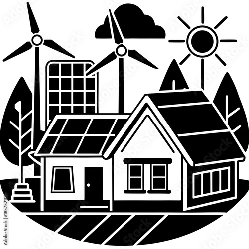 Sustainable home with renewable energy sources