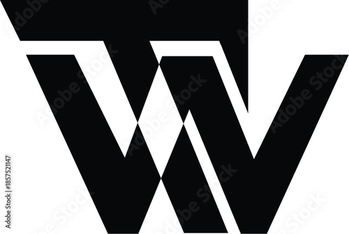 Letter TW minimalist logo