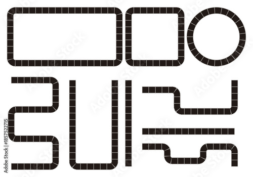 Conjunto de formas y bordes decorativos de película de cine o video