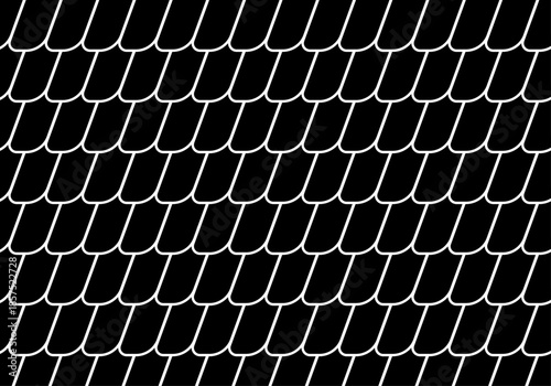 Patrón geométrico de escamas repetitivas en blanco y negro