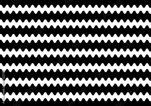 Fondo de patrón de ondas horizontales en blanco y negro con estilo de arte óptico