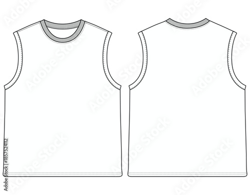 Sport Sleeveless T Shirt Vector Template