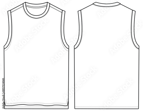 Sport Sleeveless T Shirt Vector Template