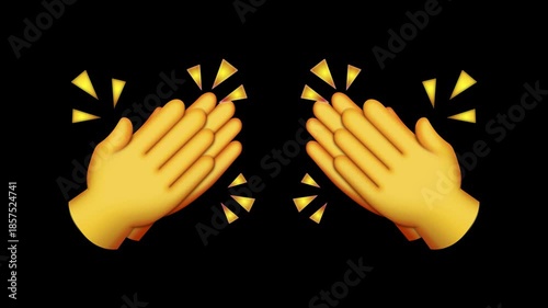 Clapping Hands Emoji Loop Animation With Alpha Channel