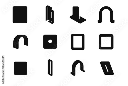 Clip strip vector icon bar panel tile plate mounting doorbell mount ridge