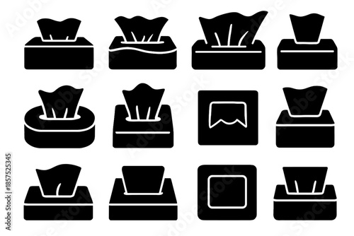 Strip smooth vector tissue line slab tile plate box modern icon accessory