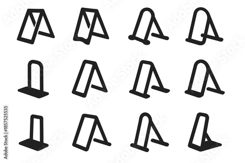 Portable piece bar bike icon vector band compact stabilizer frame stand lightweight