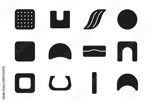 Contour bar vector jar panel tile accessory icon pad line opener insert