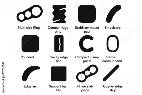 Arc strip panel opener vector icon edge jar slab smooth mount icons