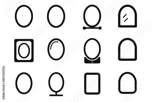 Vector stabilizer mounted icon mirror compact arc ridge mount contour tile wall