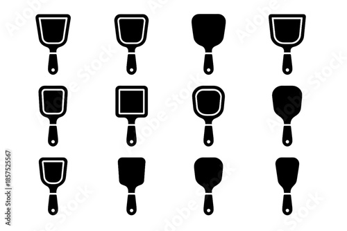 Frame flexible spatula head vector cavity rounded icon bar slab panel handle