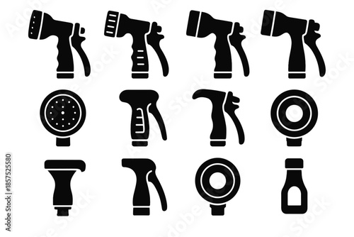 Ring nozzle spray bar icon grip contour strip vector trigger band flow