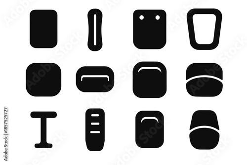 Stabilizer slab pad ridge tile line vector belt modern grid contour icon