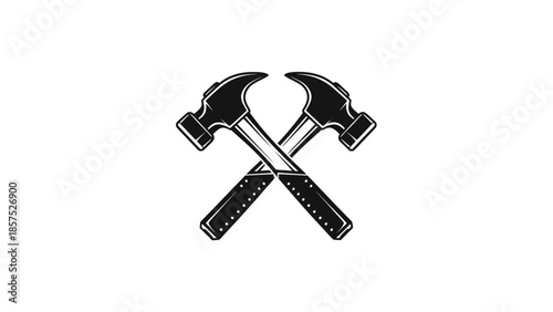 Crossed Hammers Logo Design for Construction and Repair Services.