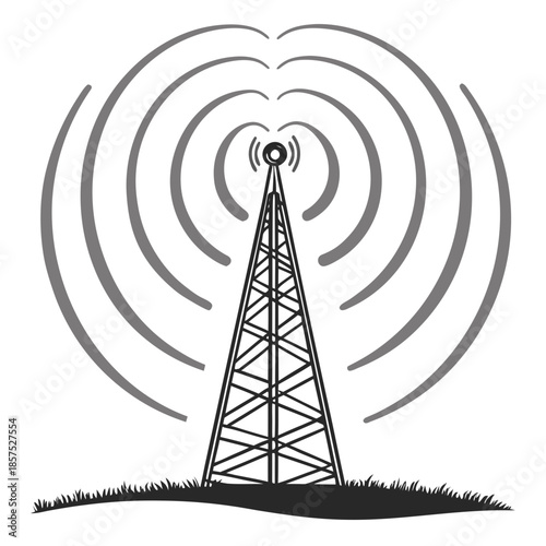 Communication tower broadcasting signals