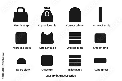 Piece tile tiny vector laundry bag slab strap icon small accessories shape