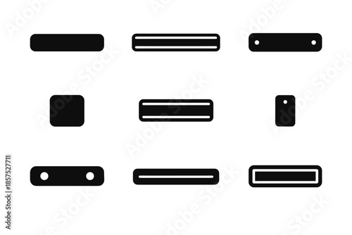 Slab knife ridge magnetic icon mount rounded piece compact line vector bar