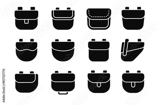 Support contour saddle bag icon piece vector slab rear rounded edge smooth