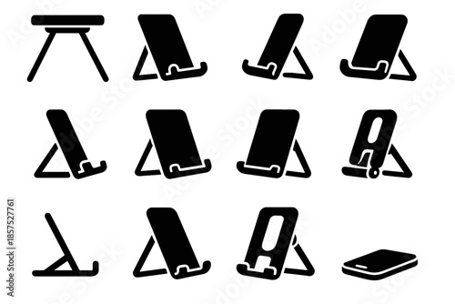 Device thin portable pad angle vector stand base cradle folding top icon