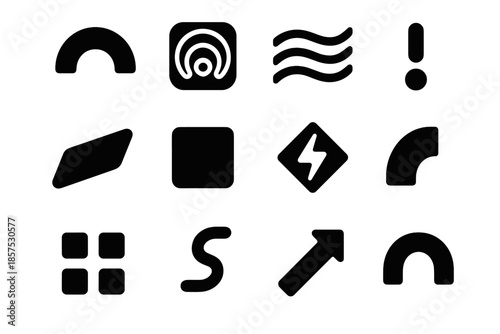 Energy dot flow icon arc vector tile contour abstract power subtle icons