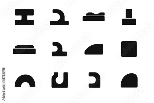 Narrow clamp icon element contour smooth arc hold clip vector icons grip