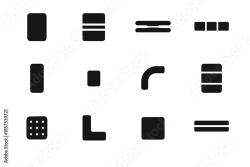 Rack shoe linkage structural frame vector smooth assembly icon connector slab modern