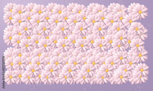 bunch of pink paper flower make a big flower bed
