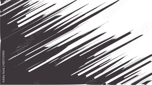 Dynamic black and white diagonal scratch lines abstract texture
