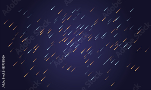 rain of gold and silver droplet on dark sky background
